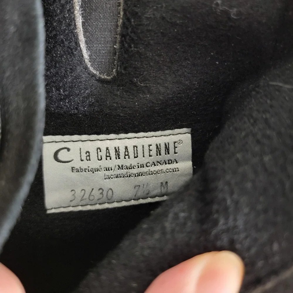 La Canadienne Black Suede Waterproof Ankle Boots Block Heel 32630 7.5 M Canada